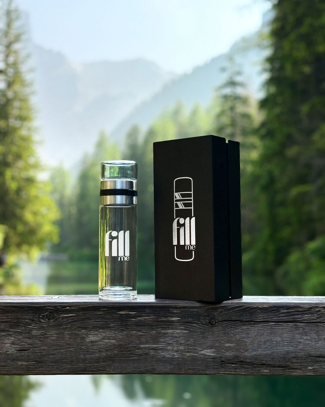 Borosilikatinio stiklo butelis FILL ME