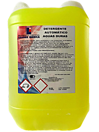 Detergente Automático Aguas Duras 10 L