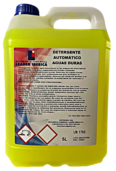 Detergente Automático Aguas Duras 5 L