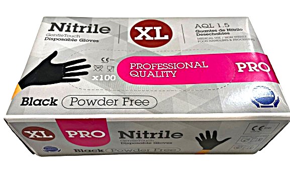 Guante Nitrilo Negro Rubber T/XL