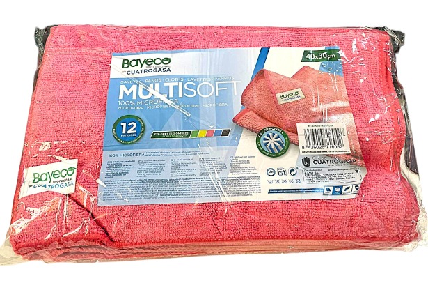 Bayeta Microfibra Gasa 12 U Rojo
