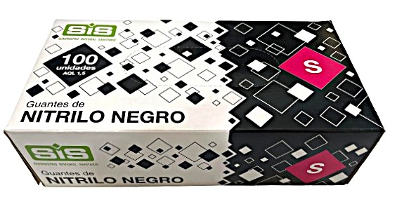 Guante Nitrilo Negro SIS T/S