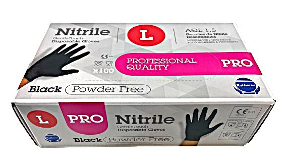 Guante Nitrilo Negro Rubber T/L