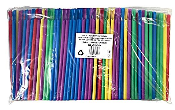 Sorbete con Cuchara P/100 COLORES 200X8 mm
