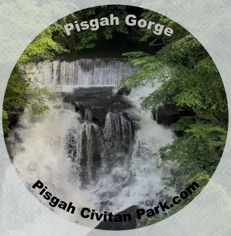 Pisgah Gorge Waterfall 2" Round Sticker