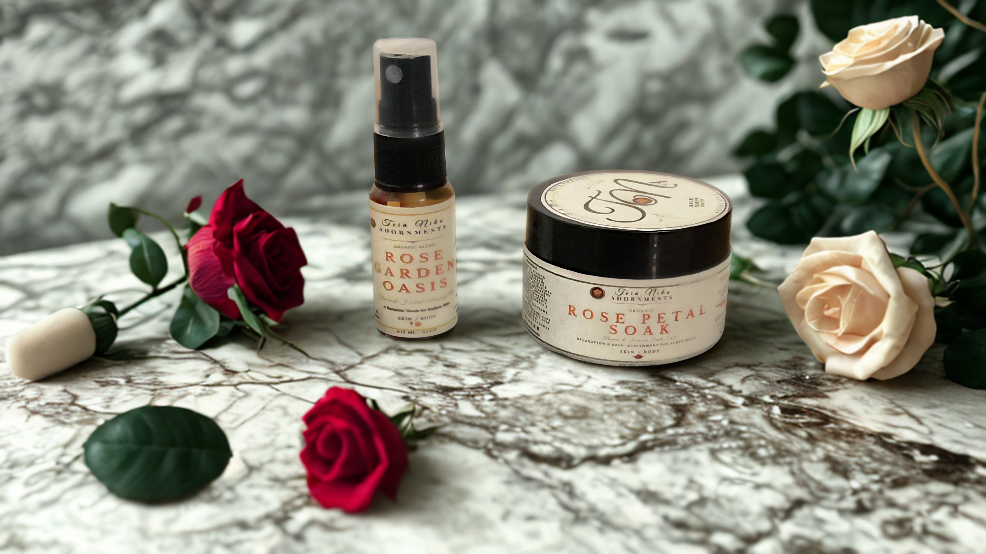 Pre-Order Sale Travelers Retreat Duo Bundle: Rose Petal Soak & Garden Oasis Set Crossword Book and a Charm