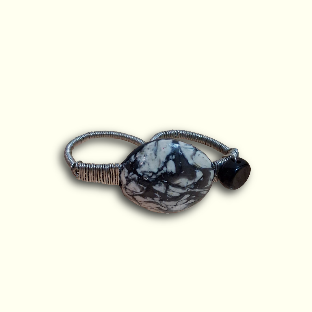 Polymer Clay Marble Essence Wire-Wrapped Ring