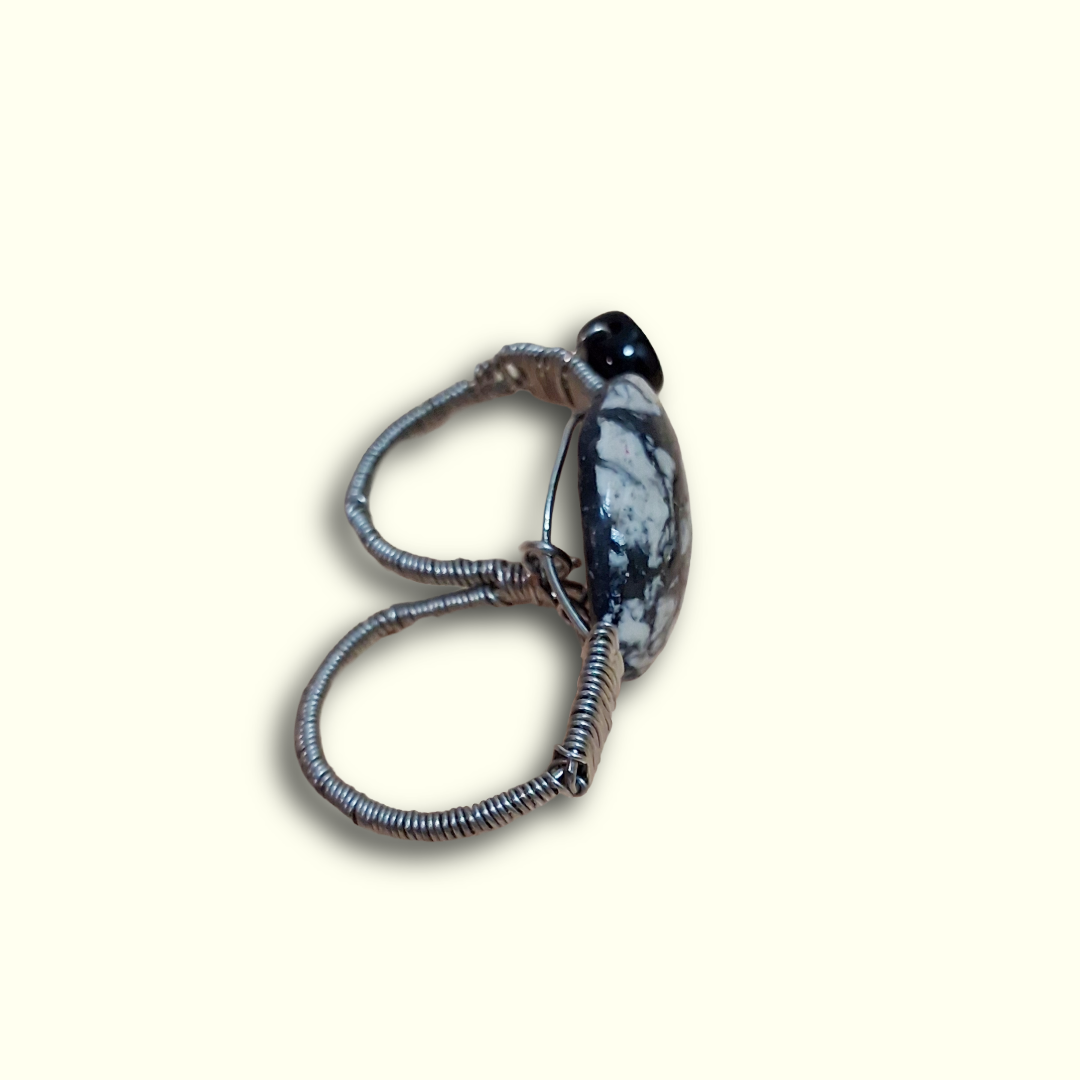 Polymer Clay Marble Essence Wire-Wrapped Ring