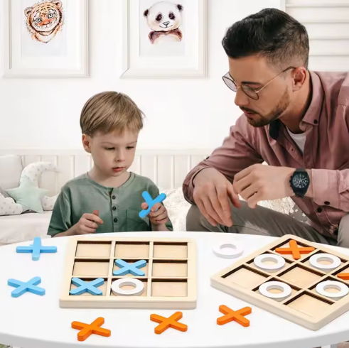 Wooden Tic-Tac-Toe Game for Kids
