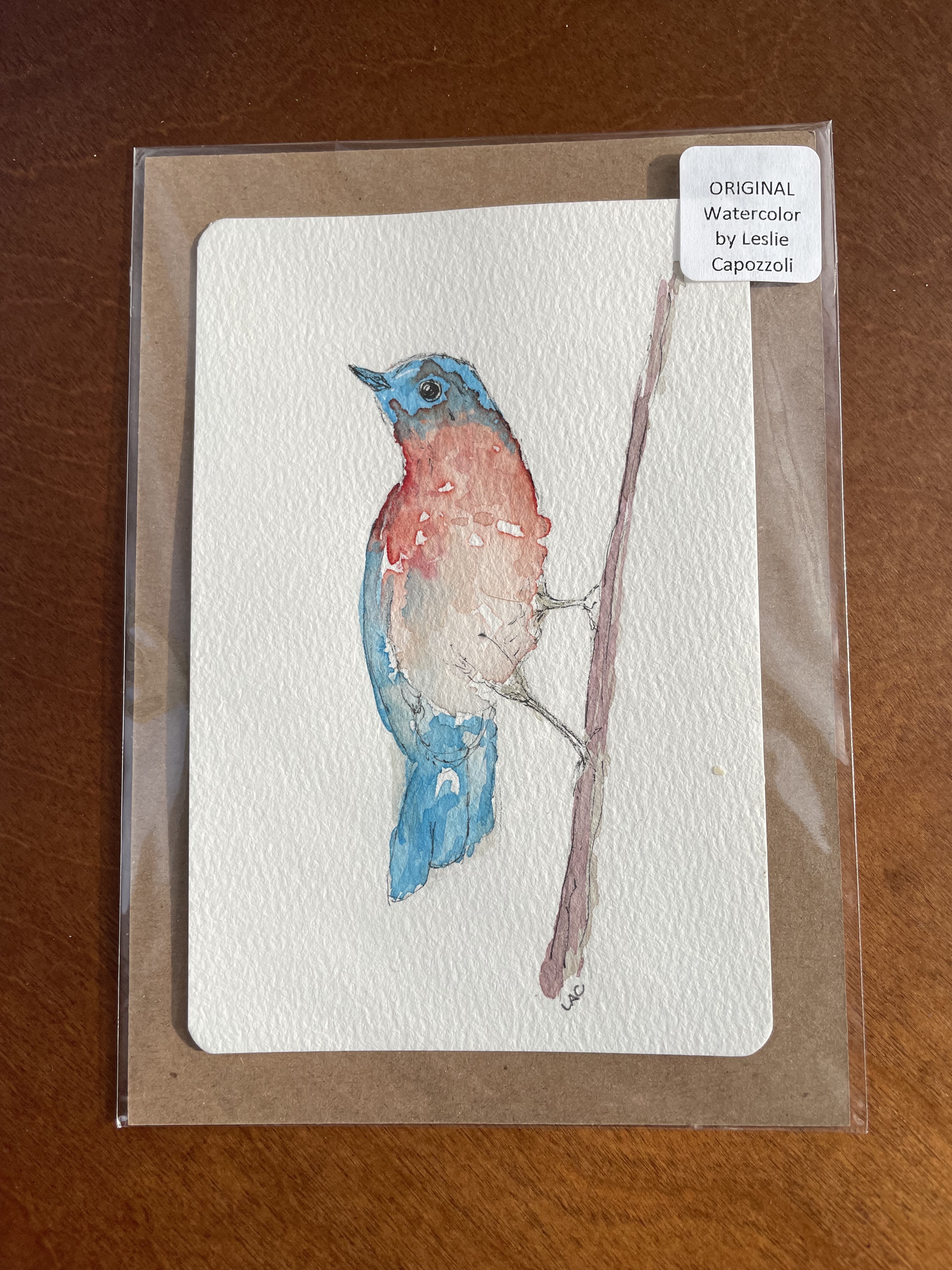 Original Watercolor Painting of a Bluebird