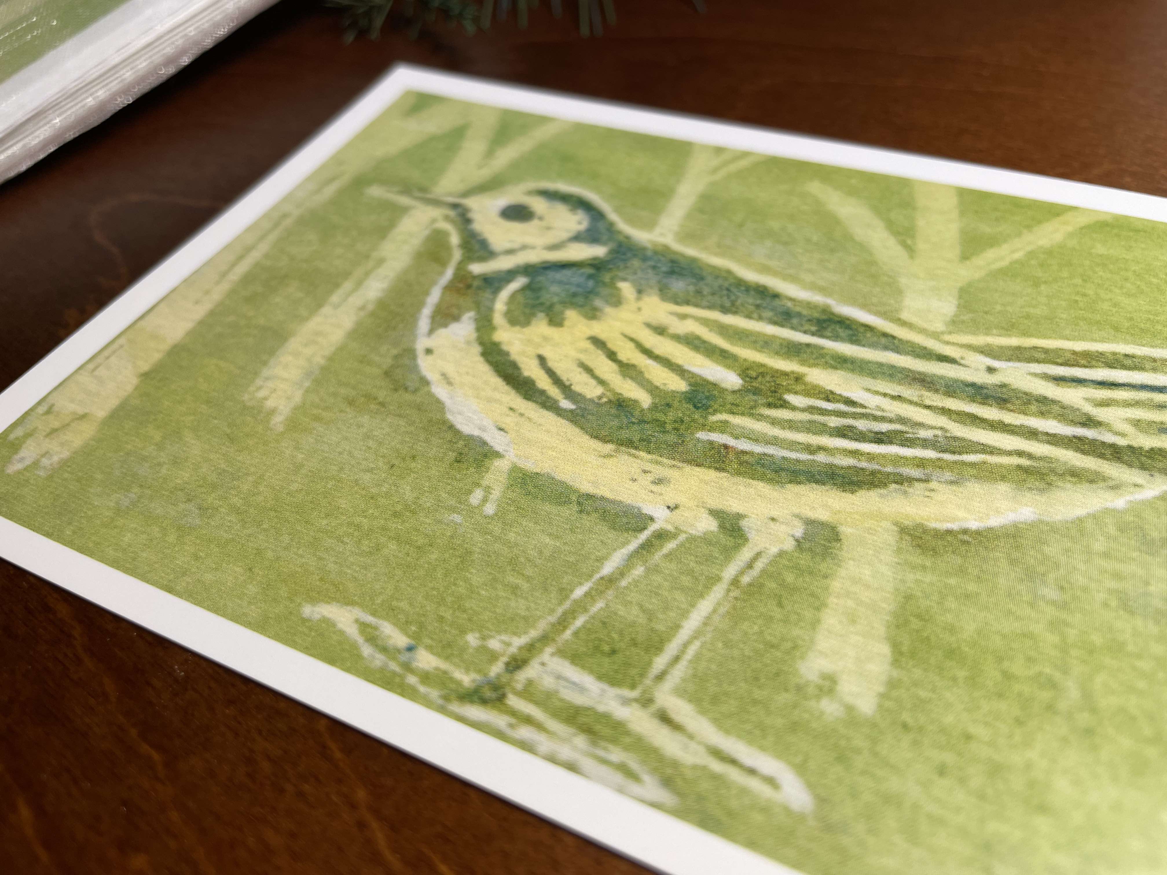 Green Bird Art Card