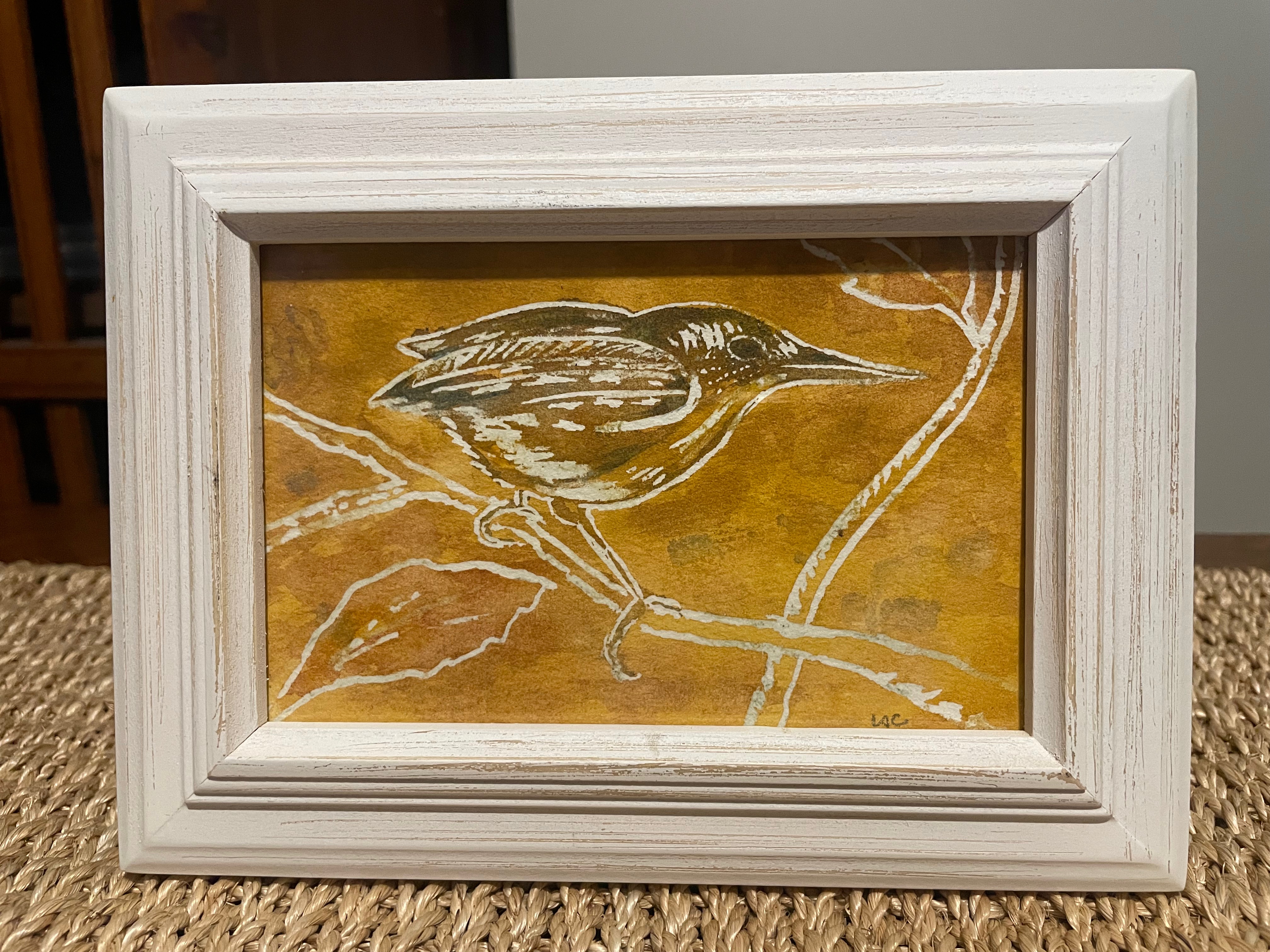 Orange Bird Art Card