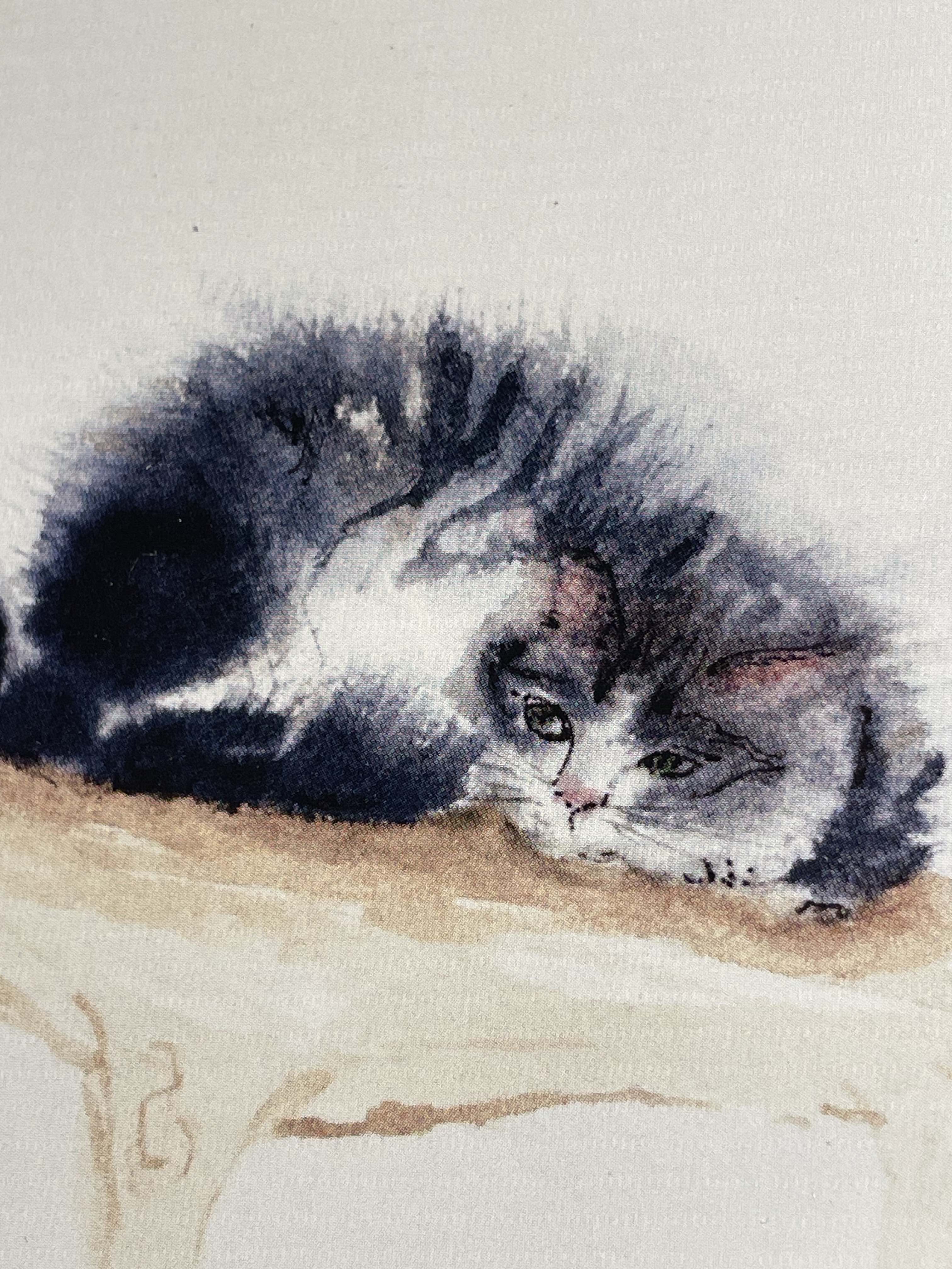 Watercolor Sleeping Kitty Greeting Card