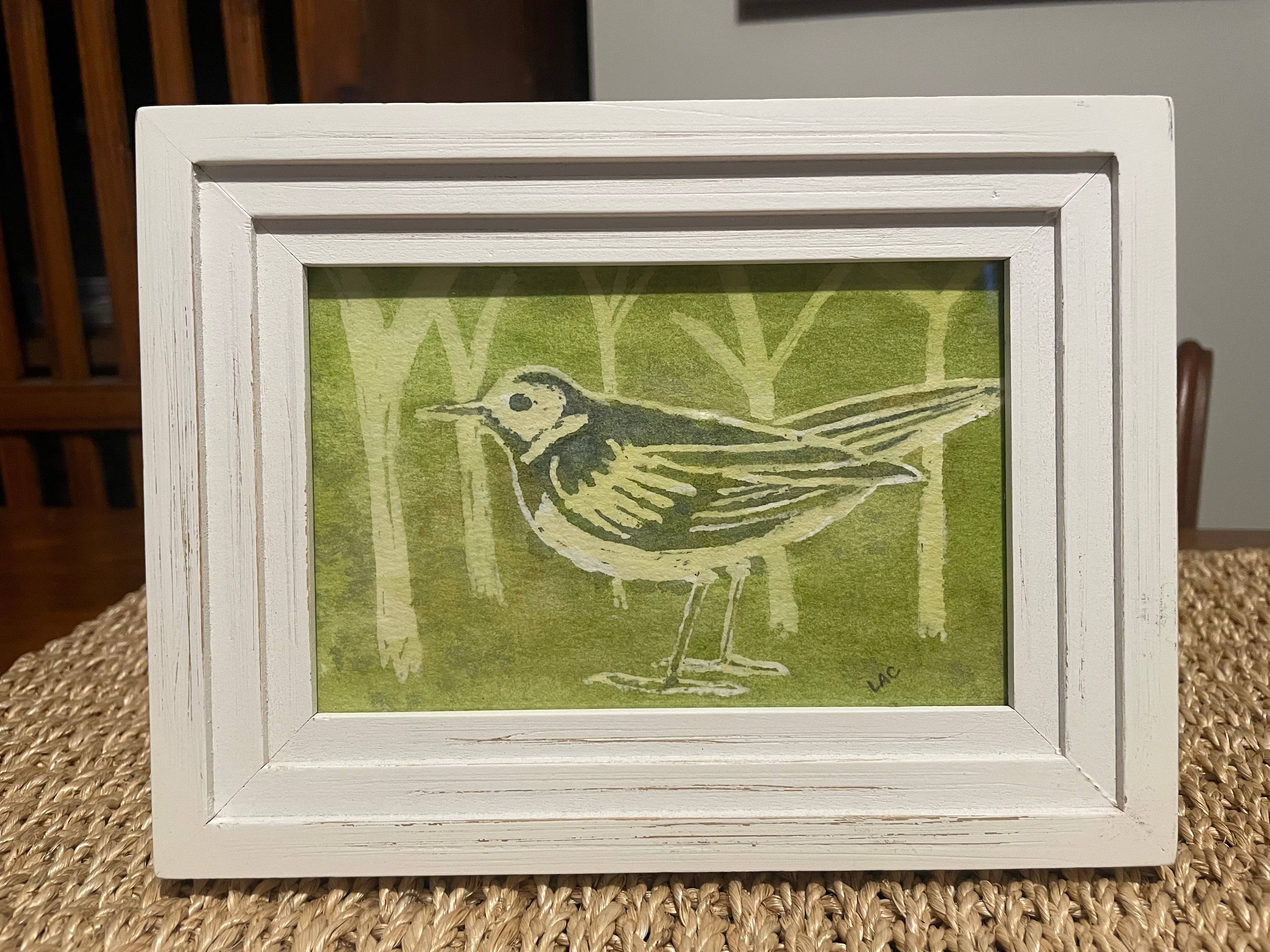 Green Bird Art Card