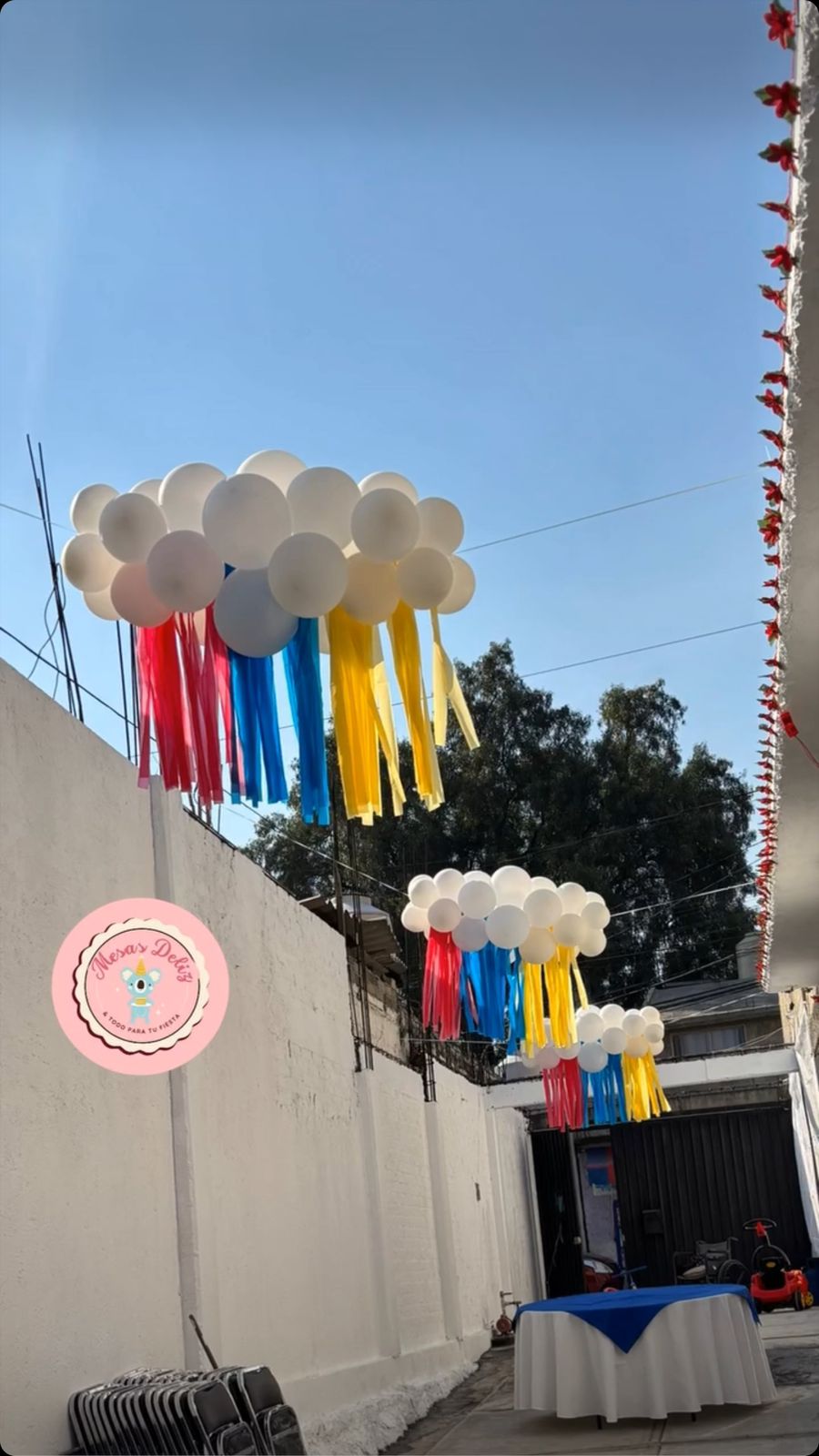 NUBES DE GLOBOS CON FLECOS