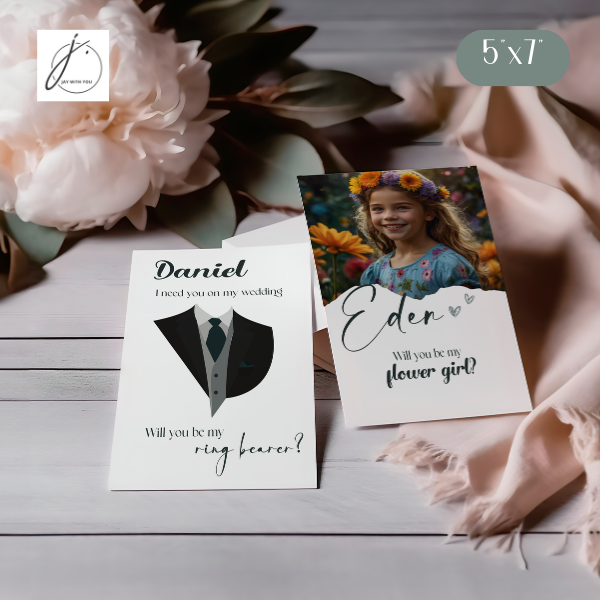 Teal-Gold Floral Proposal (Bridesmaid - Groomsmen)