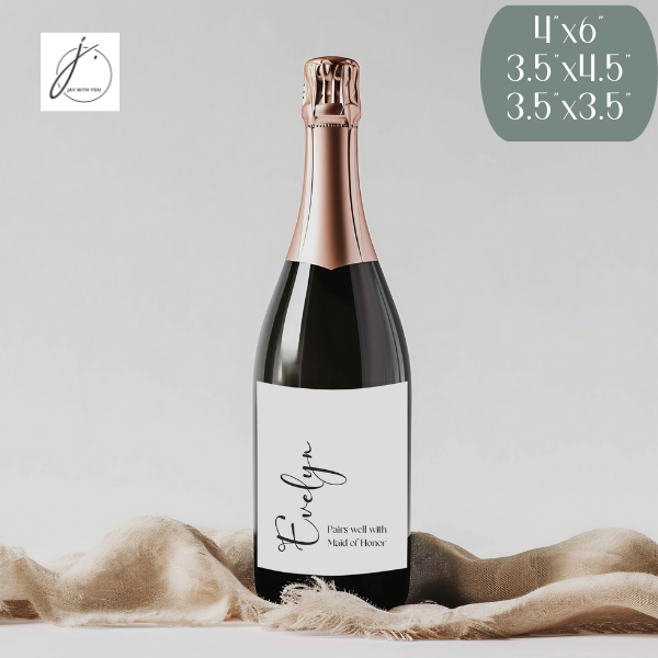 Teal-Gold Floral Wine-Whiskey Label