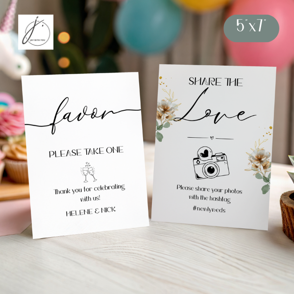 Teal-Gold Floral Favor - Share the photo