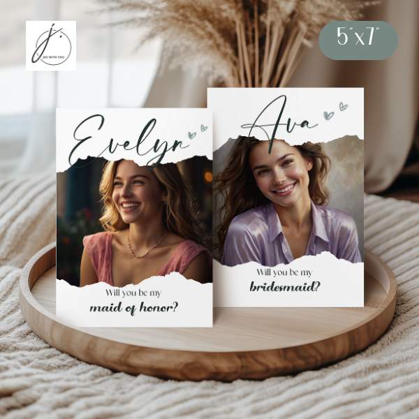 Teal-Gold Floral Proposal (Bridesmaid - Groomsmen)