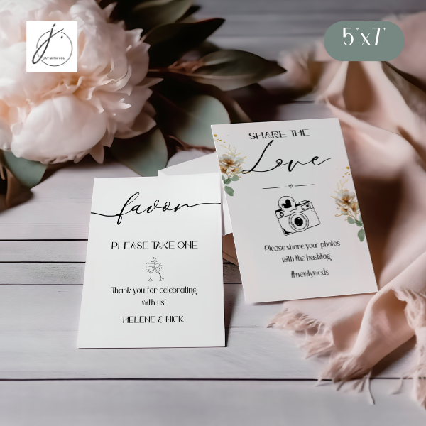 Teal-Gold Floral Favor - Share the photo