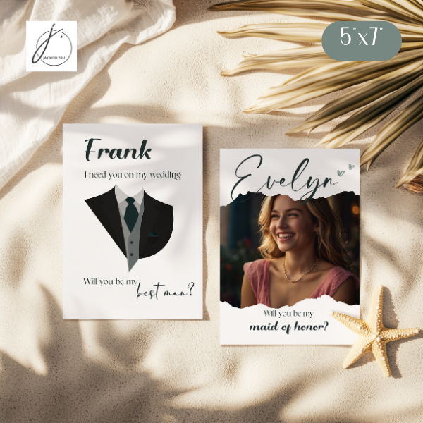 Teal-Gold Floral Proposal (Bridesmaid - Groomsmen)