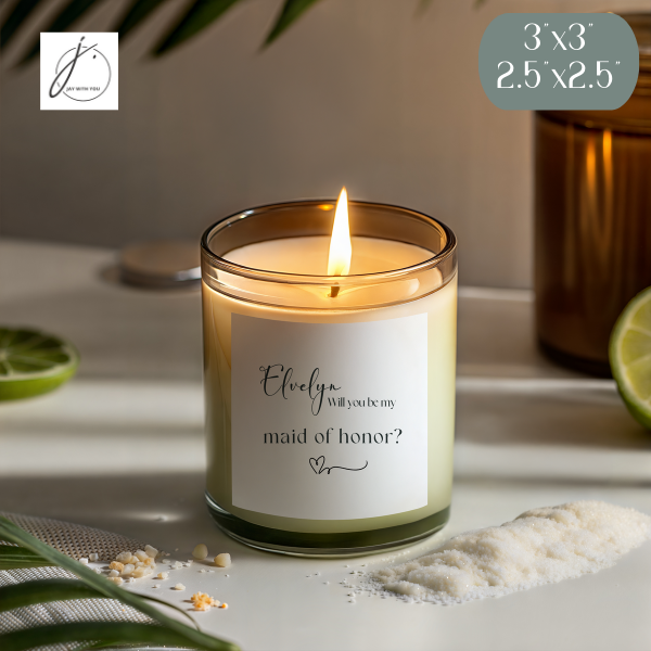 Teal-Gold Floral Candle label