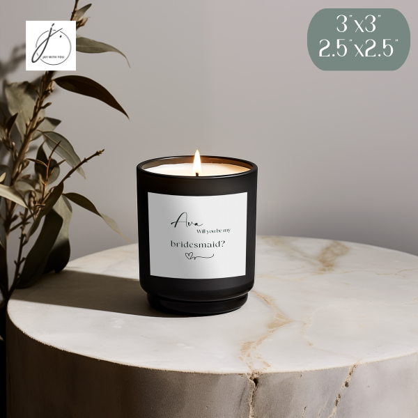 Teal-Gold Floral Candle label