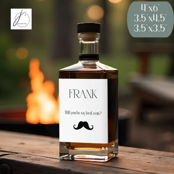 Teal-Gold Floral Wine-Whiskey Label