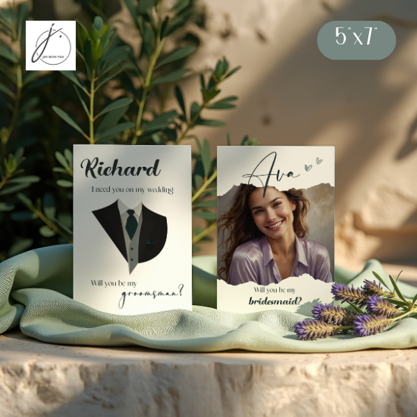 Teal-Gold Floral Proposal (Bridesmaid - Groomsmen)