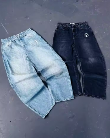 Wide-Leg Denim Jeans