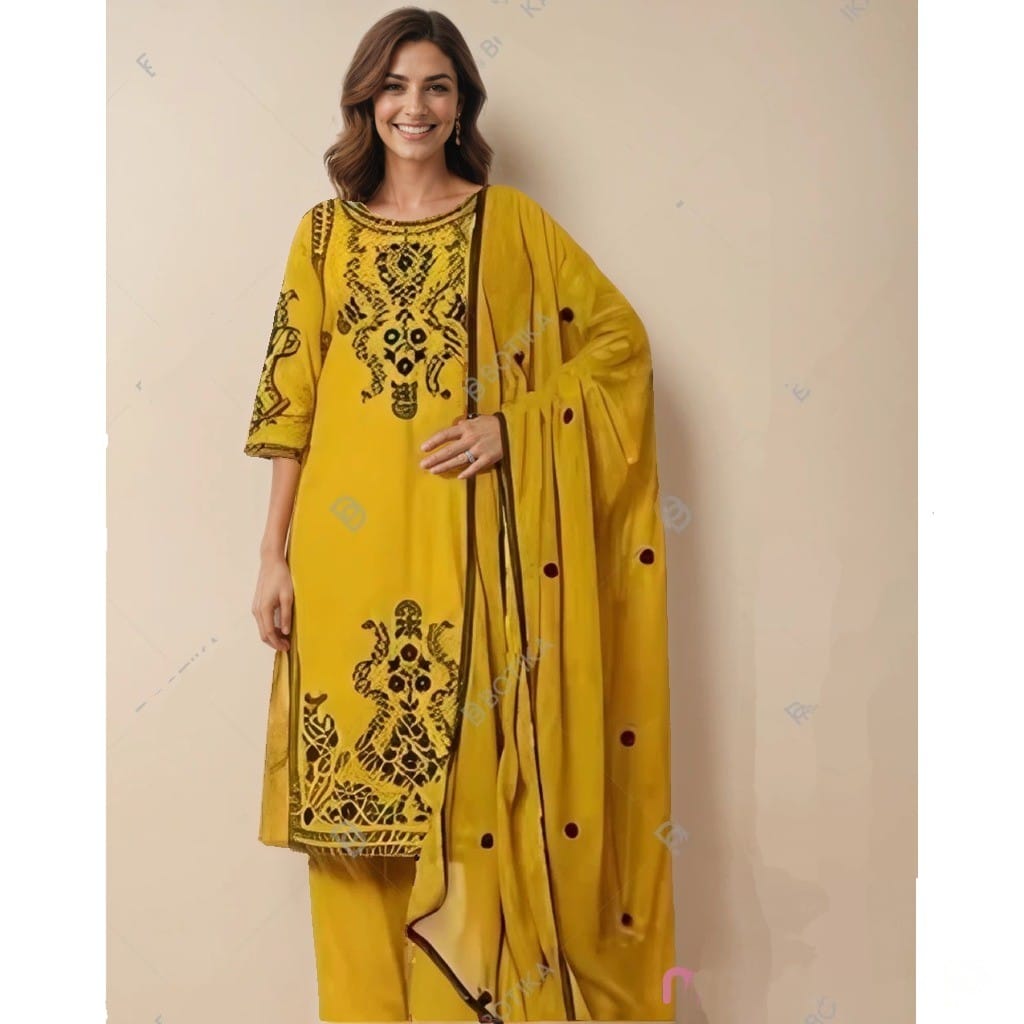 Yellow Embroidered Salwar Kameez