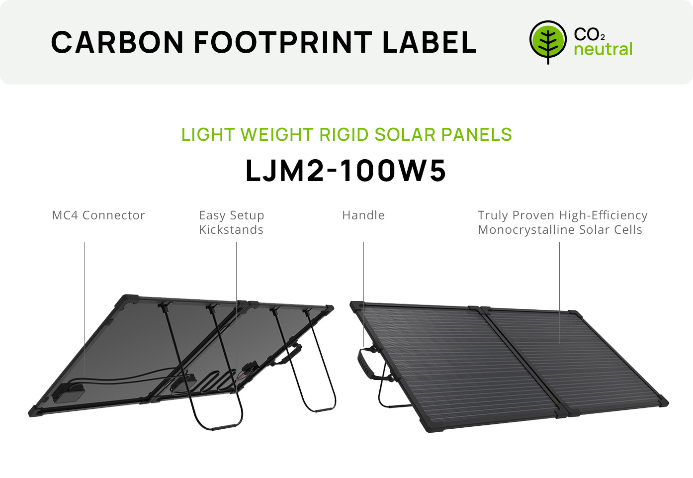100W Light Weight Rigid Solar Panels