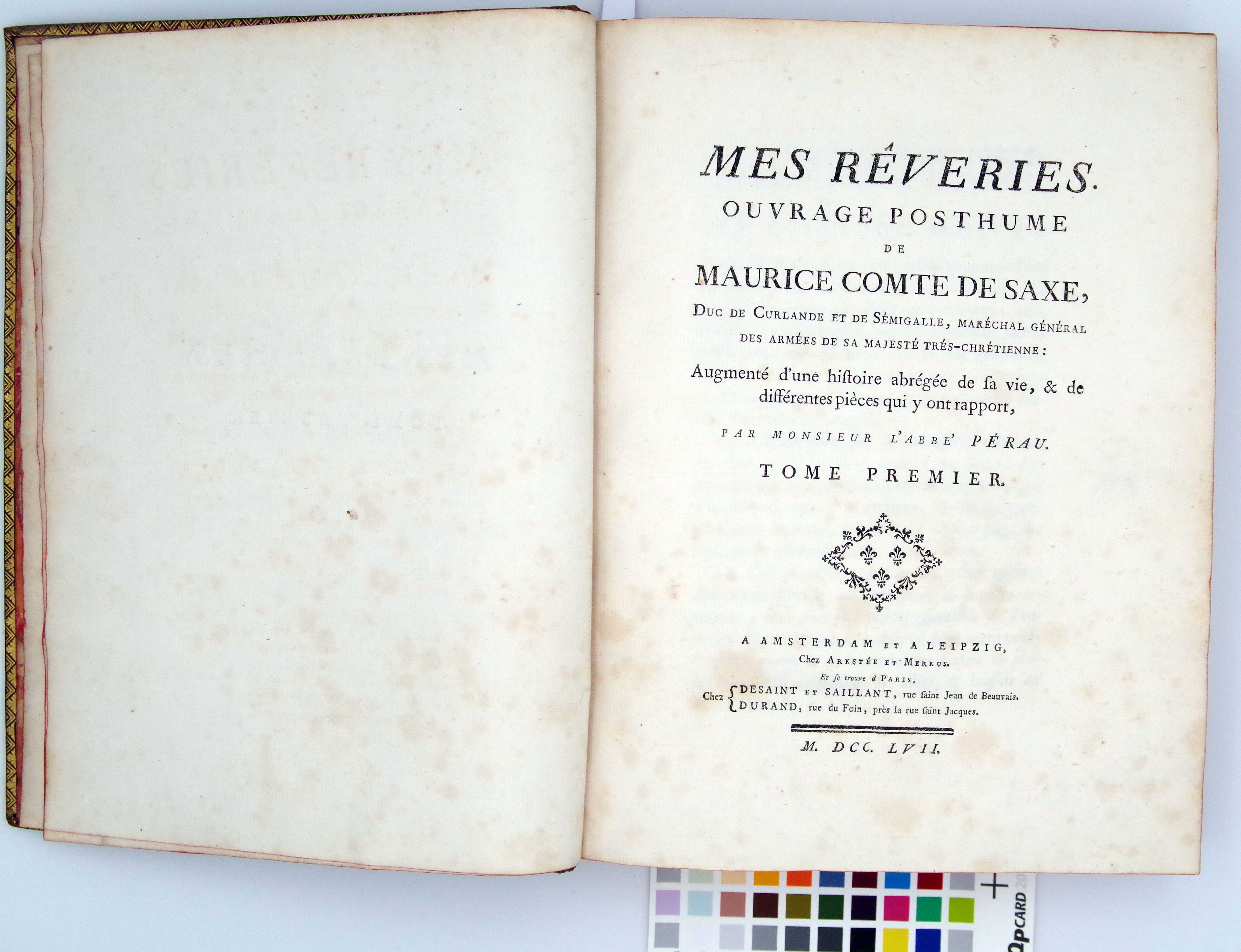 Mes rêveries. Comte de Saxe. 1757.
