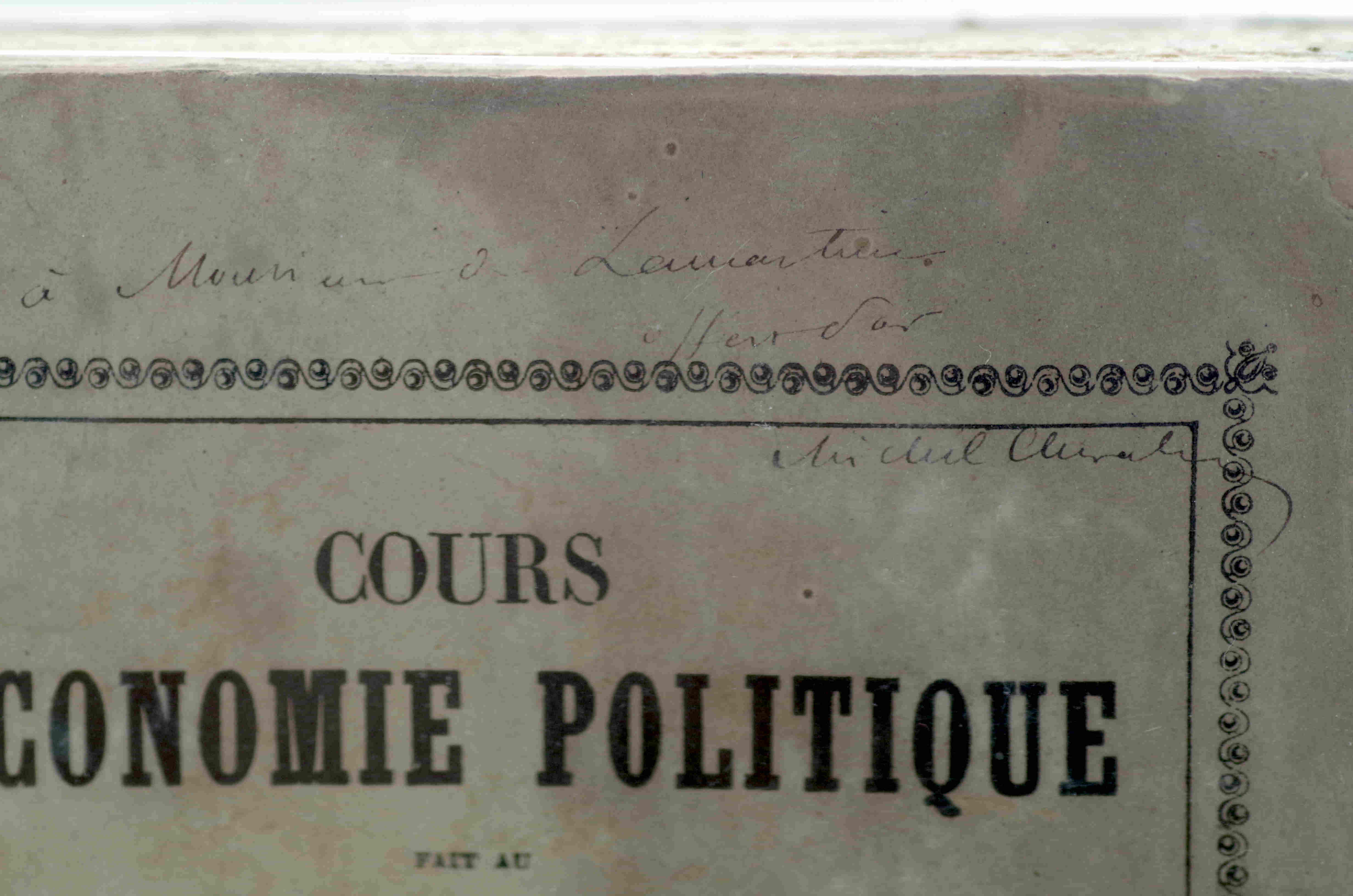 Cours d'économie politique fait au collège de France,