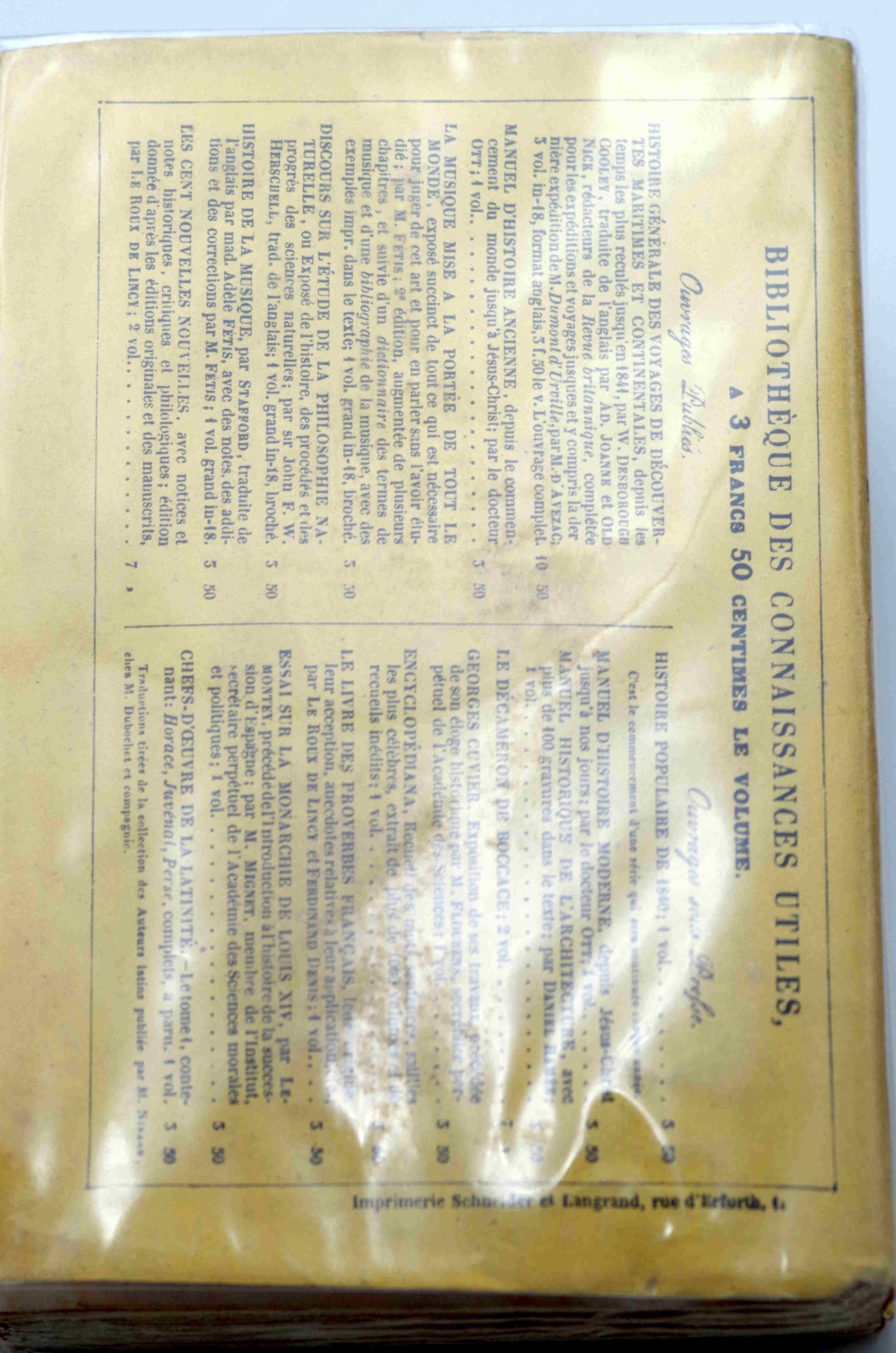 Discours sur l'étude de la Philosophie Naturelle ou exposé de l'histoire des procédés et des progrès des sciences physiques et naturelles.