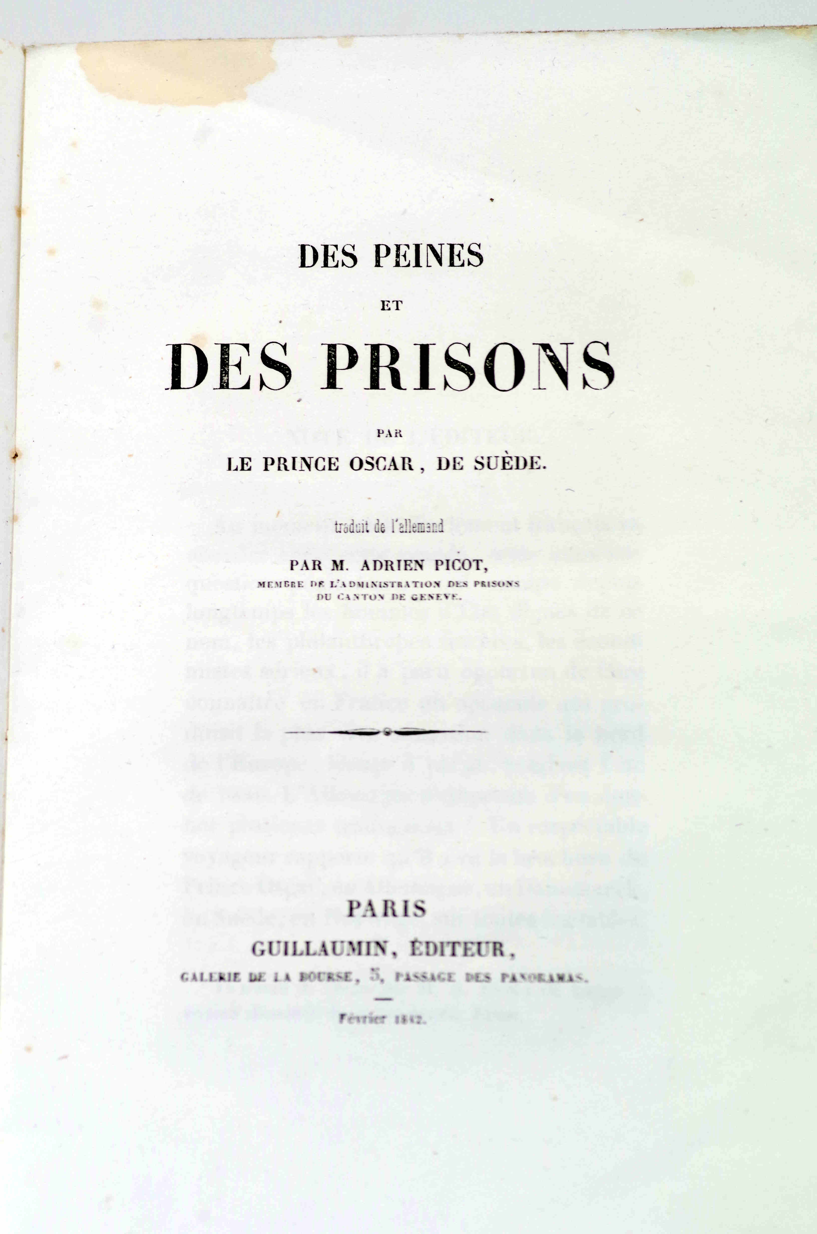 Des peines et des prisons.