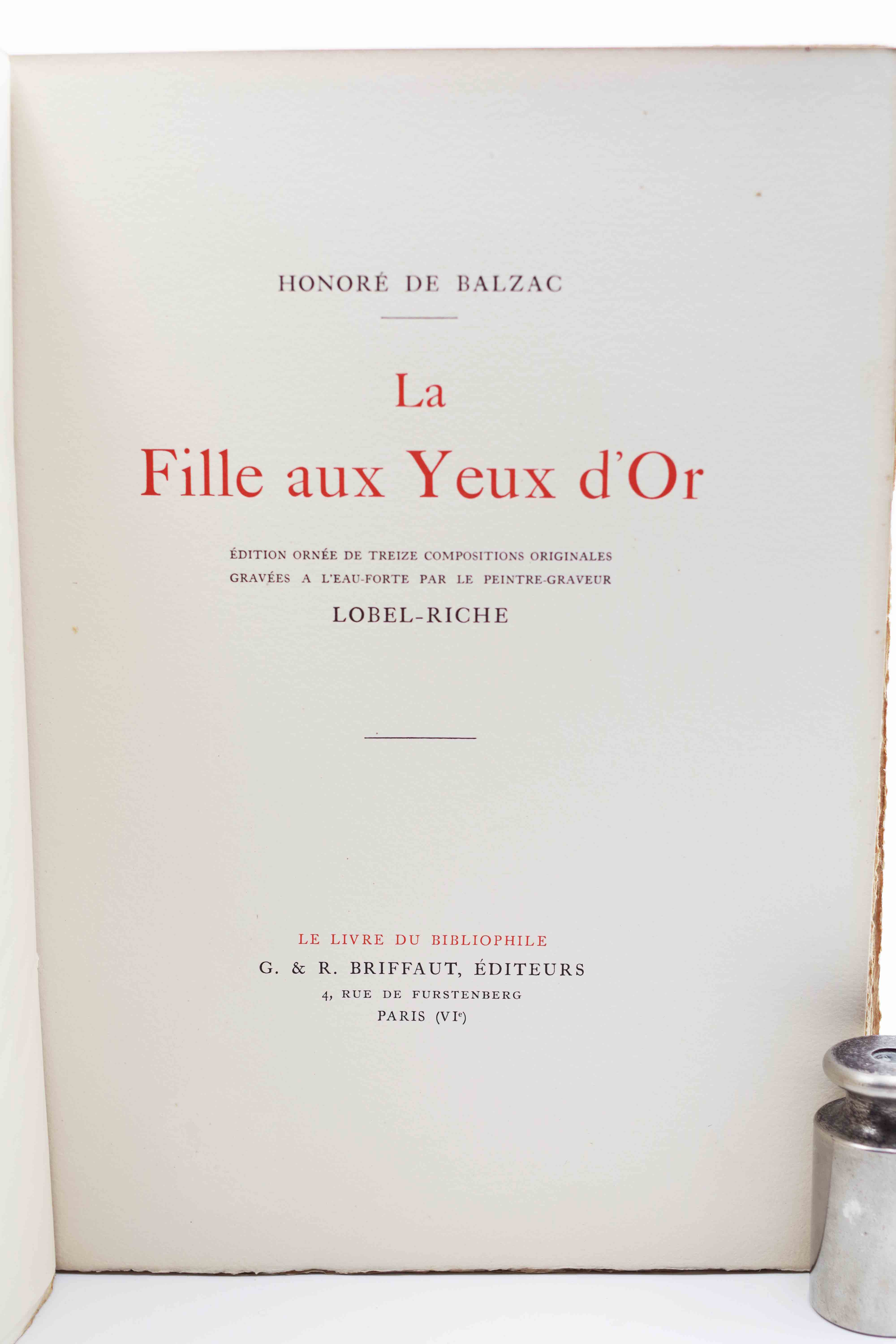 La fille aux yeux d'Or - Honoré de Balzac