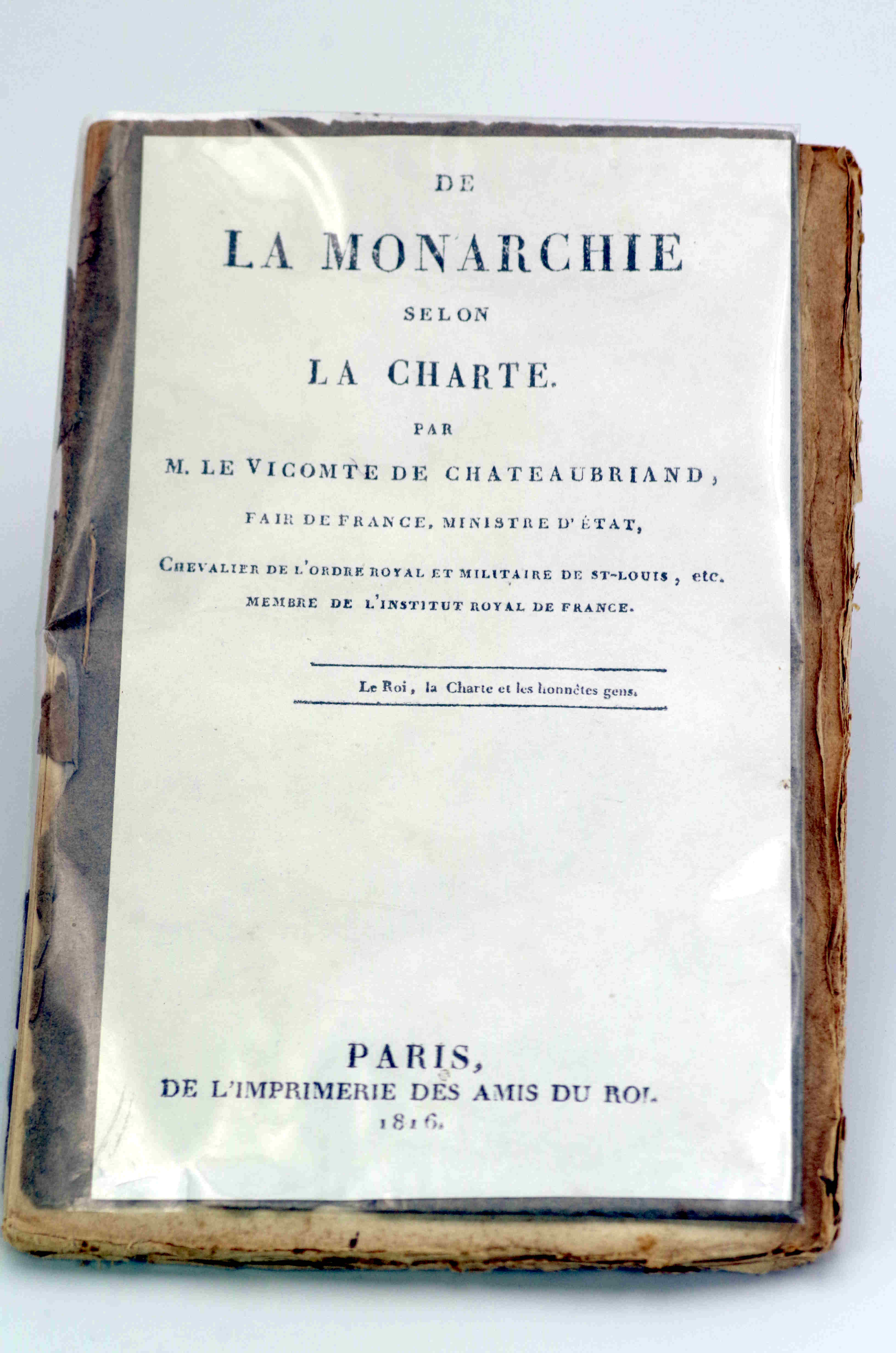 De La Monarchie selon La Charte.