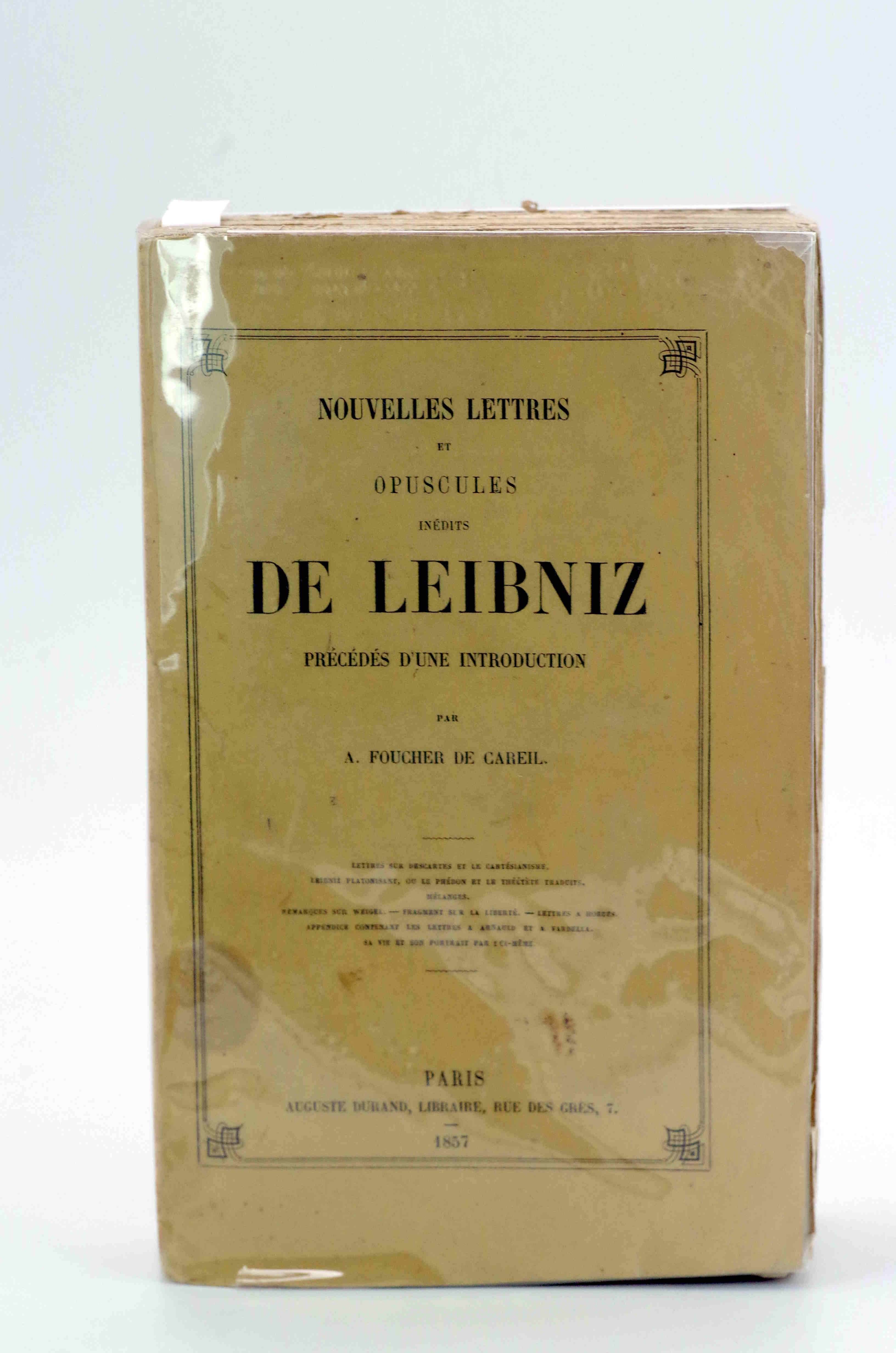 Nouvelles lettres et opuscules inédits de Leibniz précédés d'une introduction.