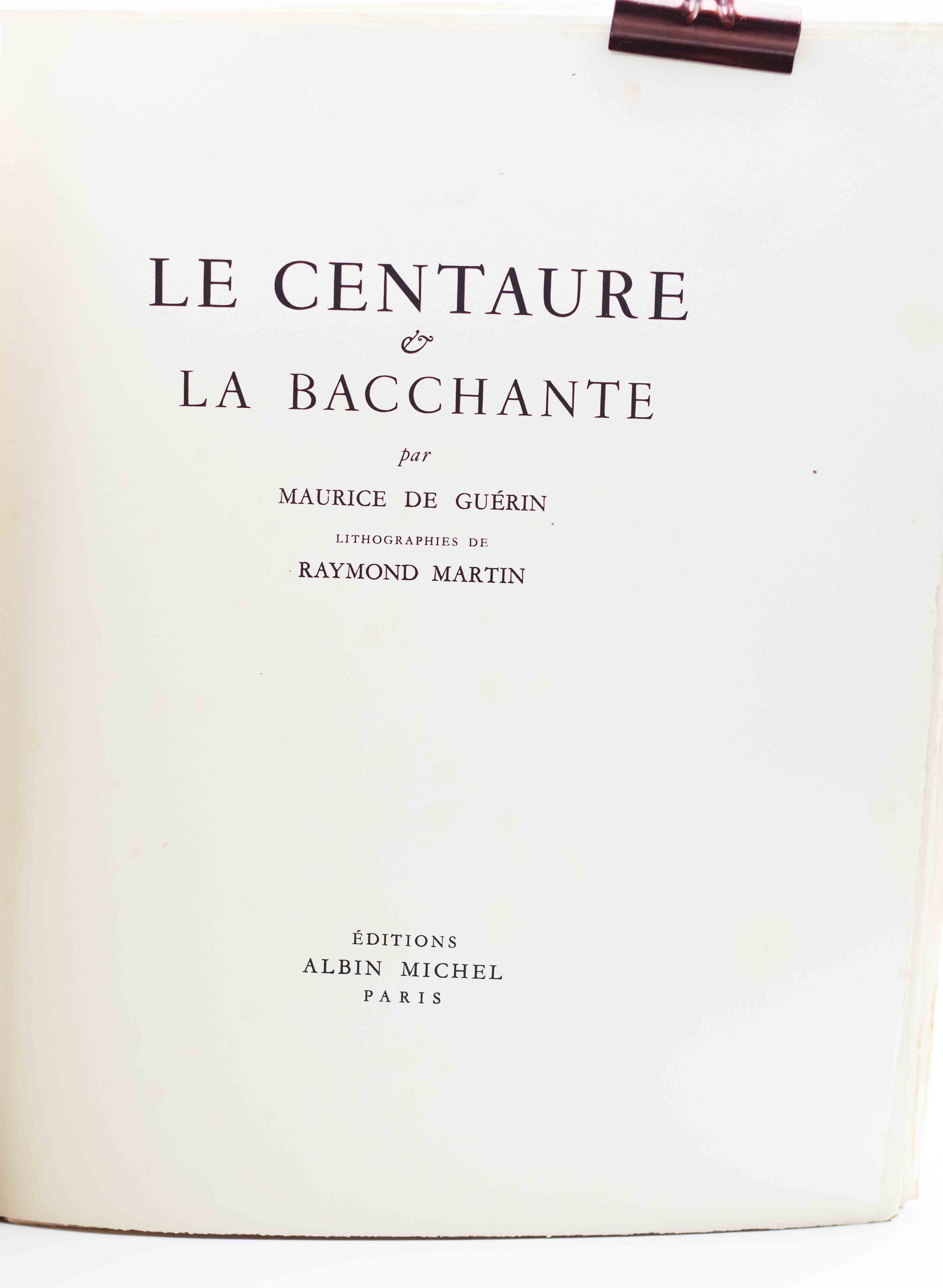 Le Centaure & La bacchante de Maurice de Guérin