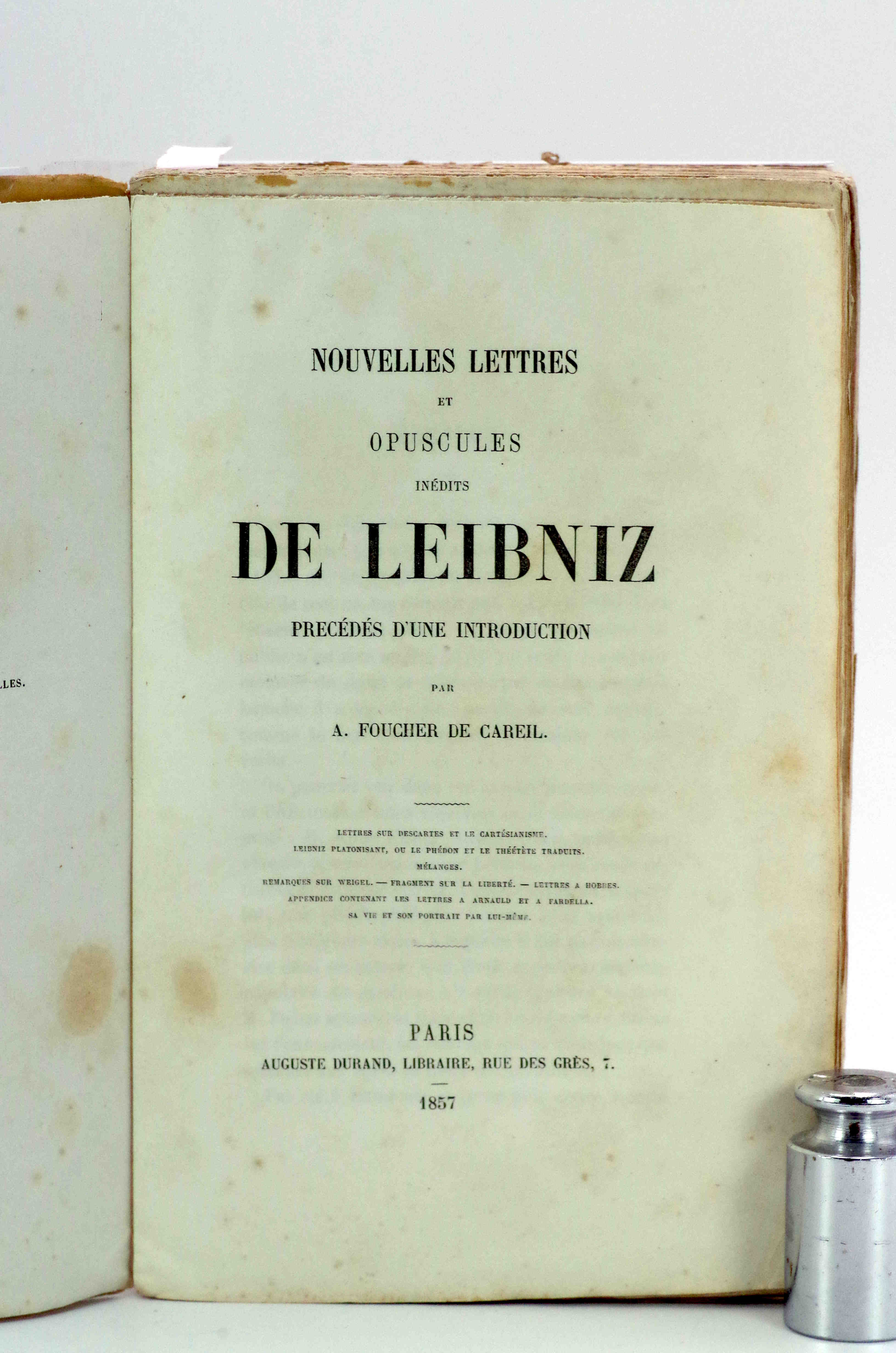 Nouvelles lettres et opuscules inédits de Leibniz précédés d'une introduction.