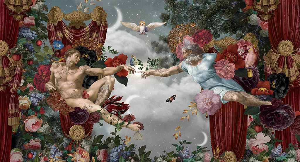 Tenture 80x144 La Création d'Adam