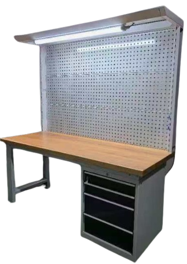 Workbench with Pegboard and Drawers