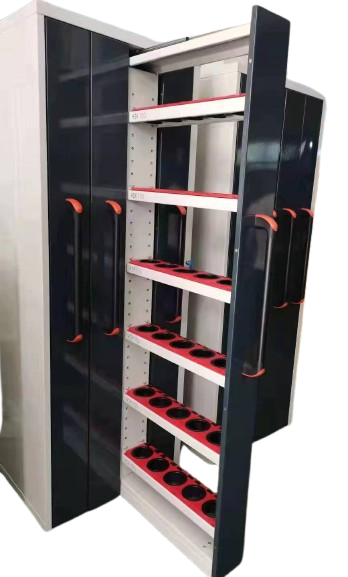 Upright CNC Holder Storage Cabinet with Sliding Shelves