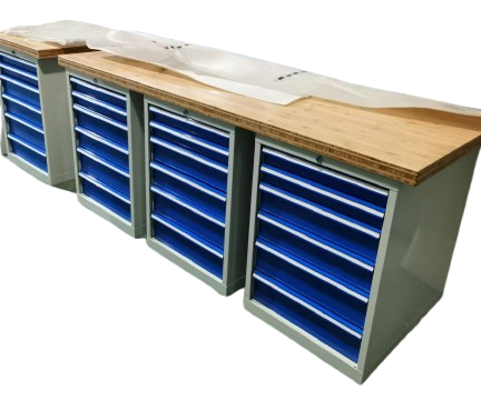 Heavy-Duty Industrial Standing Workbench with Drawers Cabinets