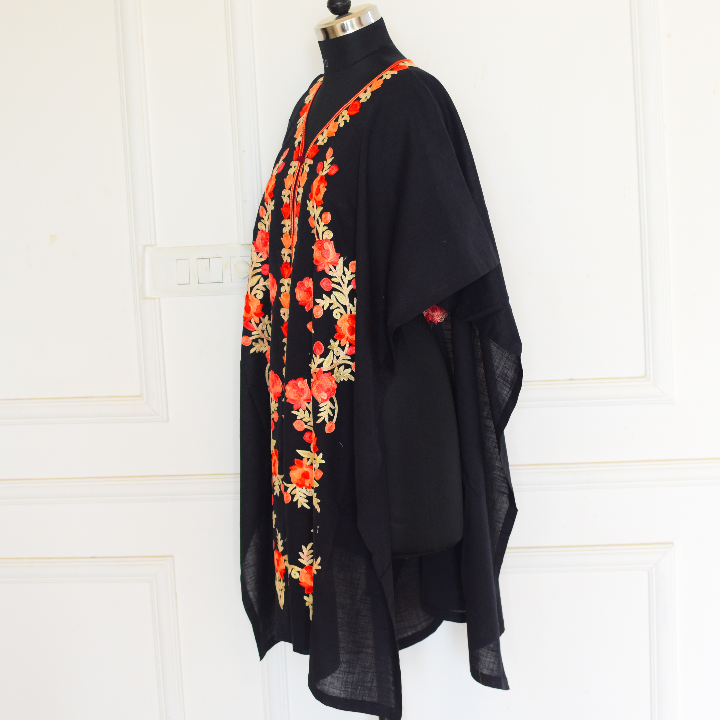 Embroidered Black Floral Shrug