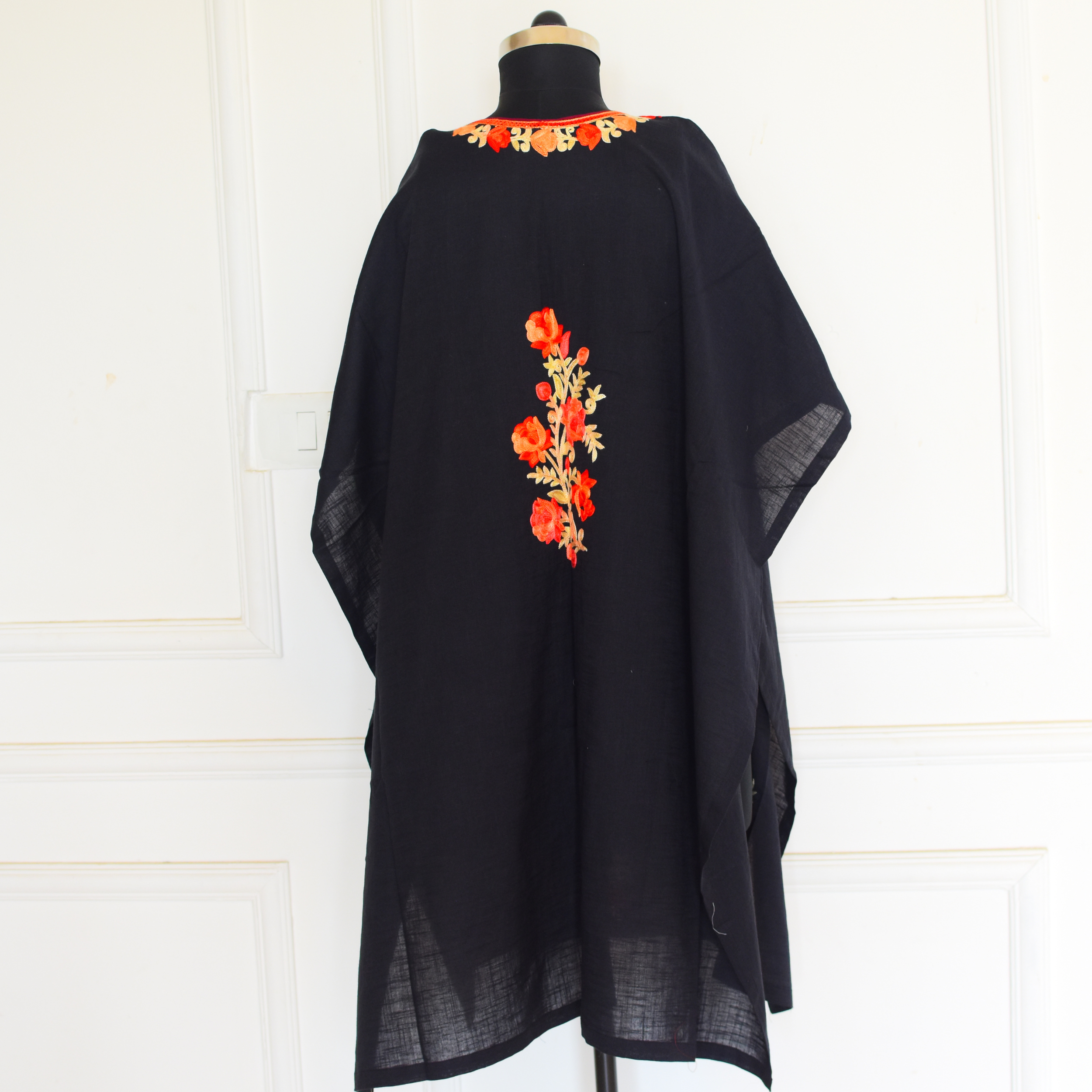 Embroidered Black Floral Shrug