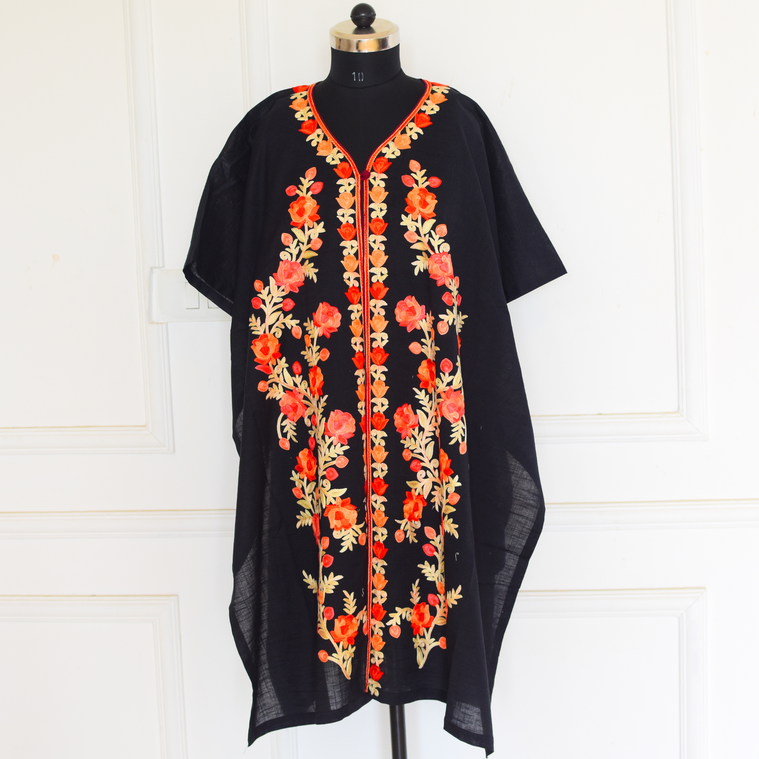 Embroidered Black Floral Shrug