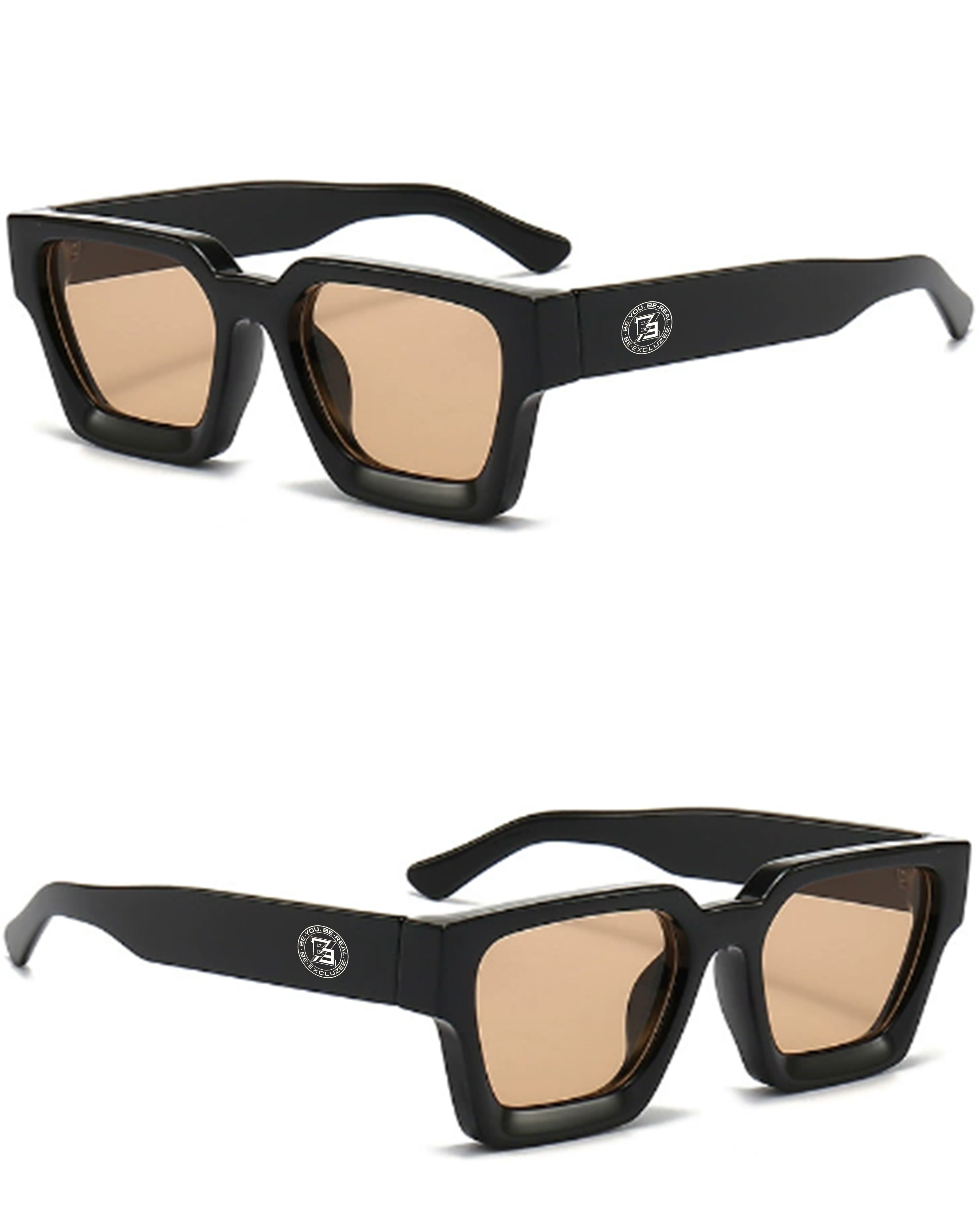 Excluzee Brown Square-frame Sunglasses