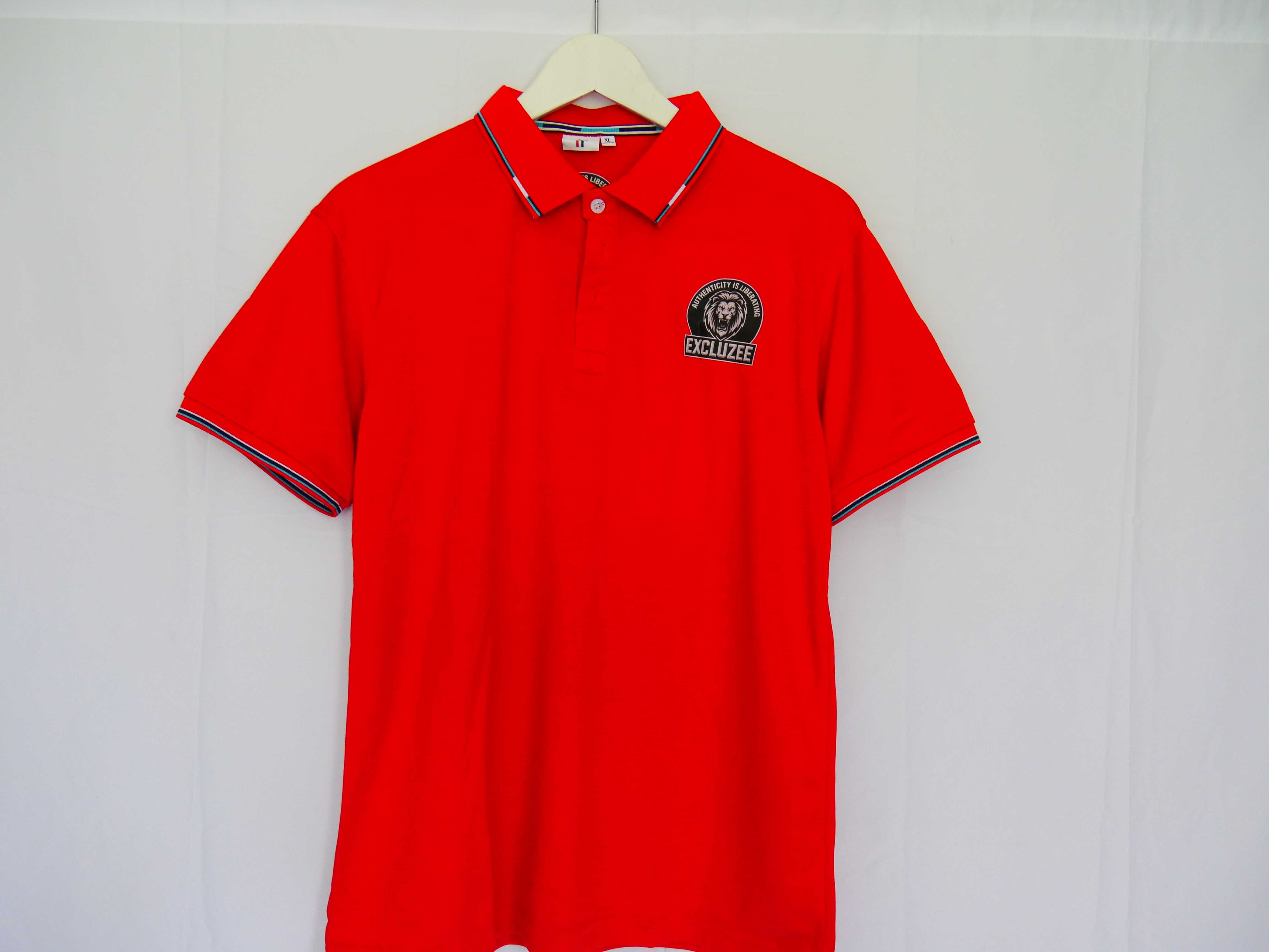 Red polo shirt